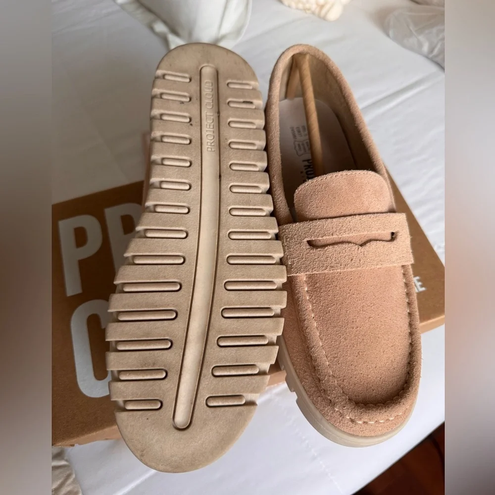 Project Cloud Suede Loafers 6.5 M, Nude… Worn onceToo big for me still new inbox - Picture 3 of 6
